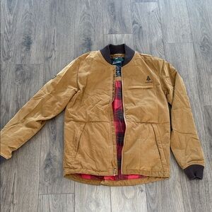 Woods Tan Bomber Jacket with Brown Accents